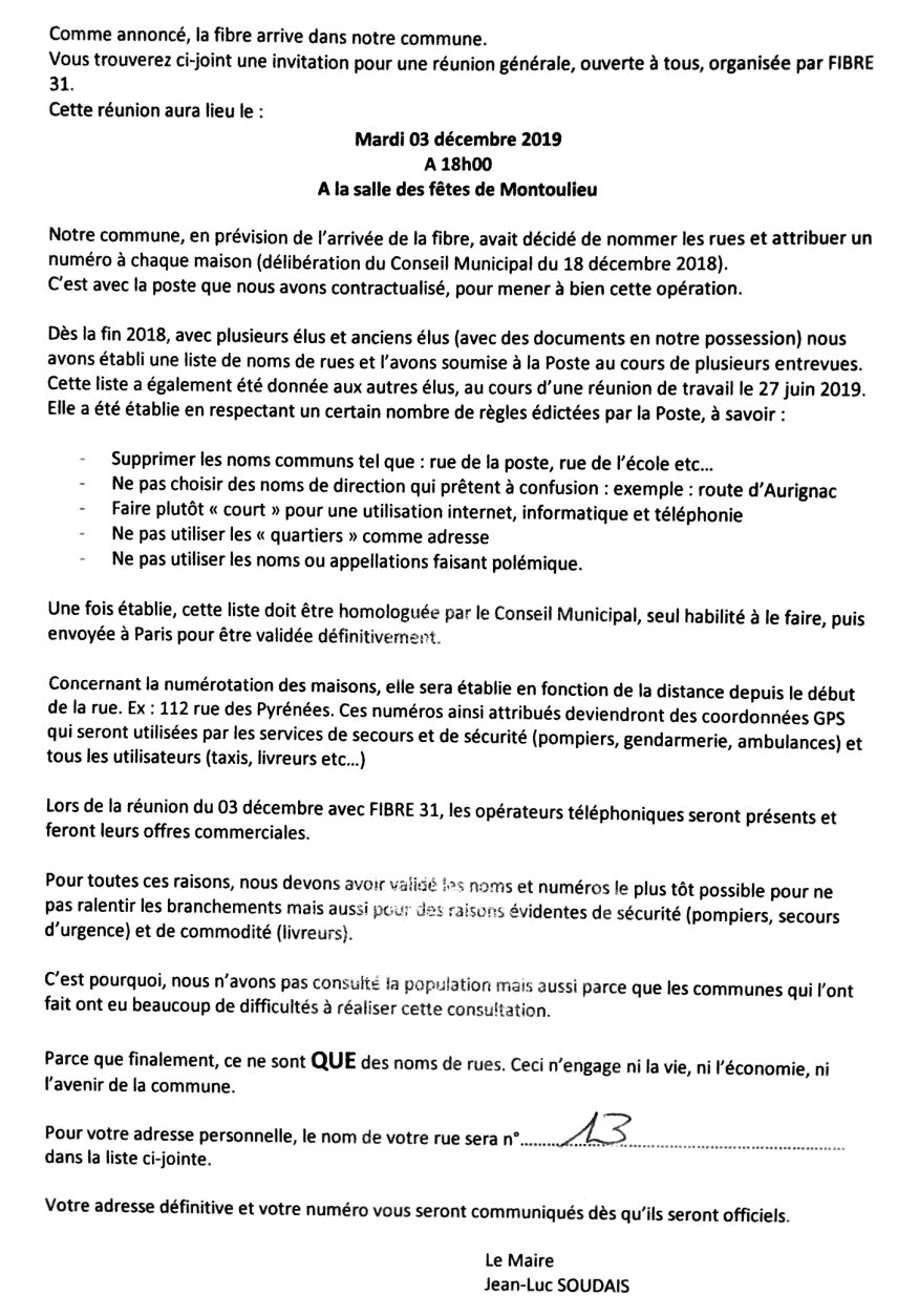 Nouvelle Numerotation Et Nouveau Nom Pour La Rue De L Ancienne Poste Cassagnabere Fr